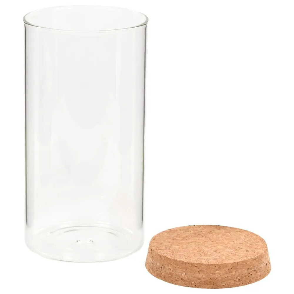 Barattoli Vetro con Coperchio Sughero 6 pz 1100 ml