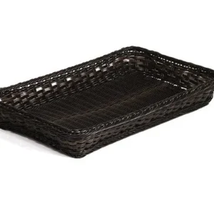 Cestello APS GN 1/3 325 x 175 cm altezza: 10 cm polipropilene nero/marrone con filo di acciaio inossidabile nel bordo -PRO...