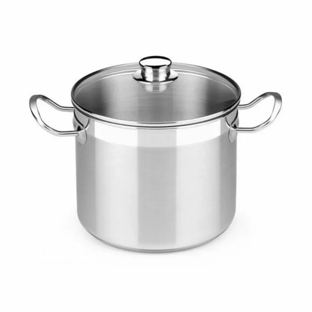 Pentola con Coperchio di Vetro BRA Profesional 8,5 L Acciaio inossidabile Ø 24 cm Multicolore Acciaio Acciaio inossidabile...
