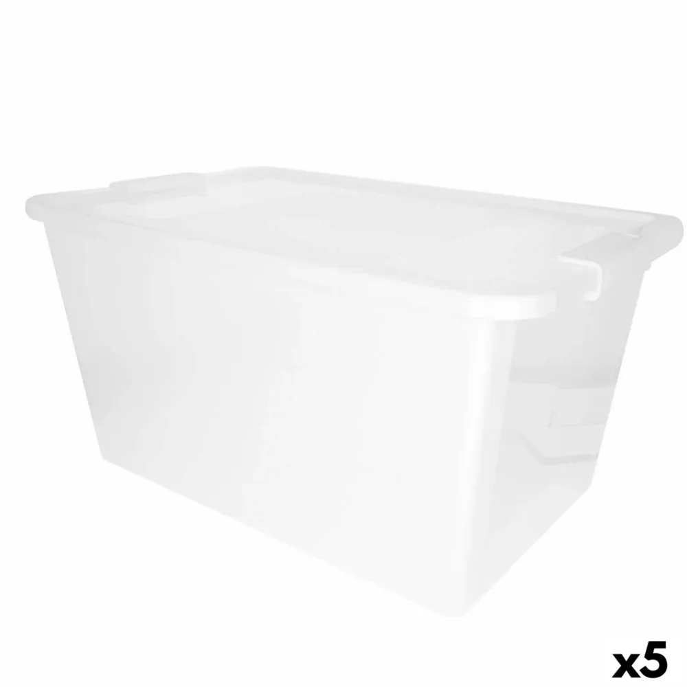 Scatola portaoggetti con coperchio Curver Bianco Plastica 40 L 55 x 28 x 35 cm (5 Unità)