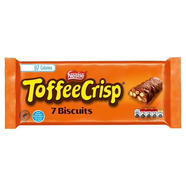Barrette di biscotti al cioccolato croccanti Toffee 7 per confezione