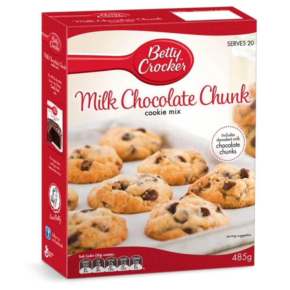 Betty Crocker Cookie Mix Milk Chocolate, preparato per biscotti con gocce di cioccolato da 200g