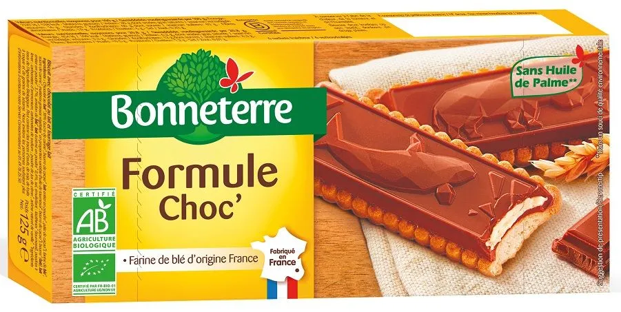 Biscotti al cioccolato con ripieno al latte, Bio, 125 g - Bonneterra