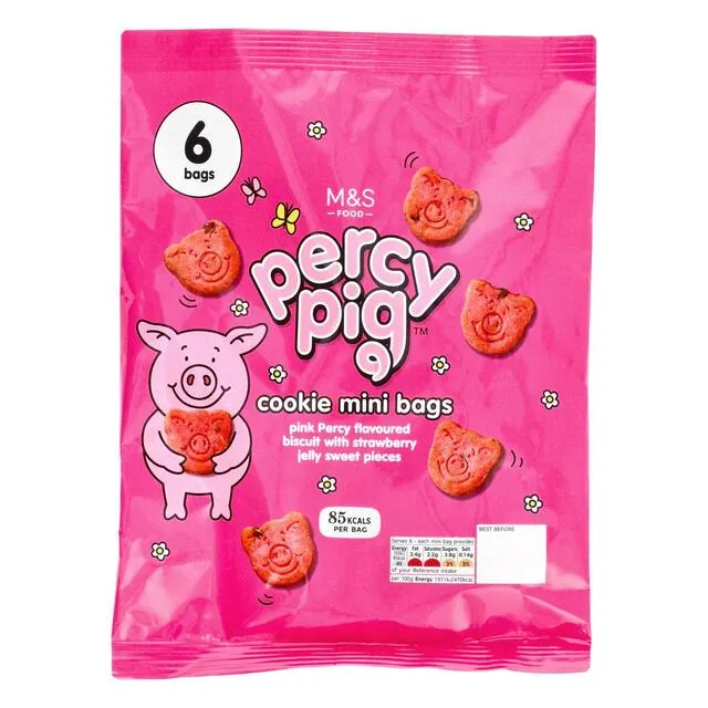 Buste per biscotti M&S All Butter Mini Percy Pig 6 per confezione