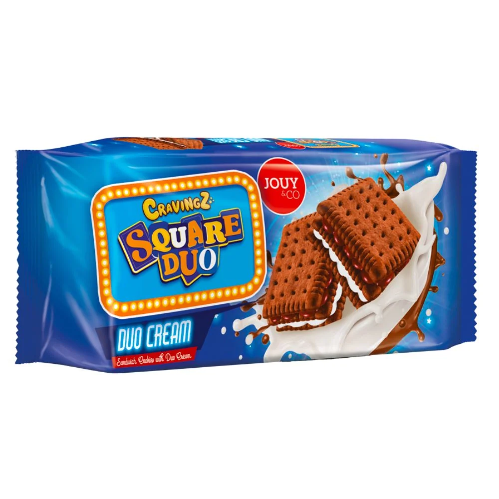 Cravingz Square Duo Cream, biscotti di cacao con doppia crema da 216g