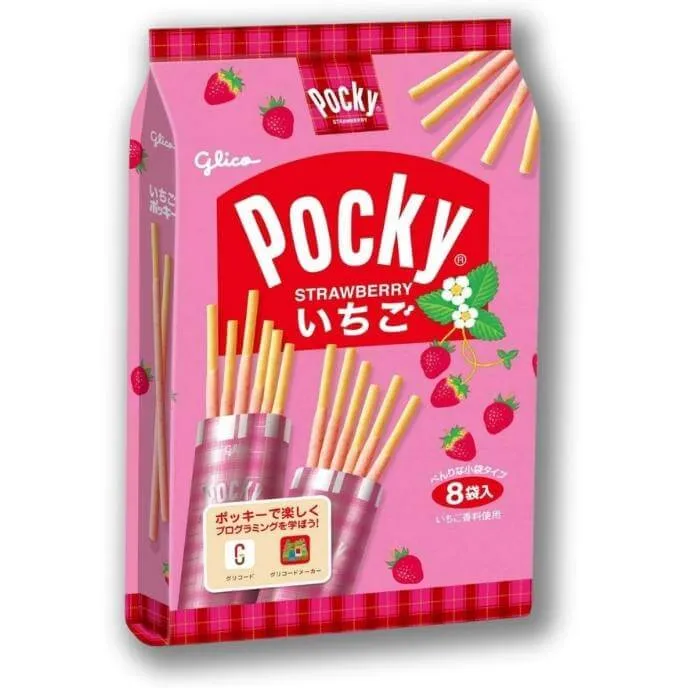 Giganteschi Biscotti alla Fragola Pocky Confezione - 8 pezzi