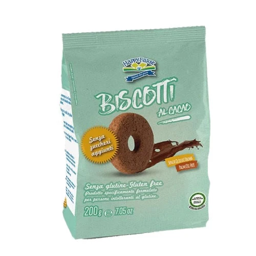HAPPY FARM BISCOTTI AL CACAO SENZA ZUCCHERO 200 G