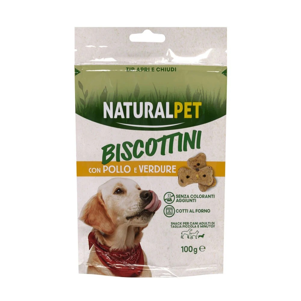 Naturalpet Dog Adult Mini Biscotti Pollo 100g