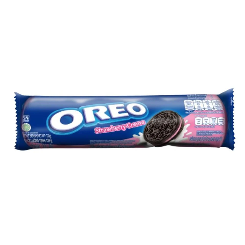 Oreo Strawberry Creme, biscotti al cioccolato ripieni di crema alla fragola da 123.5 g