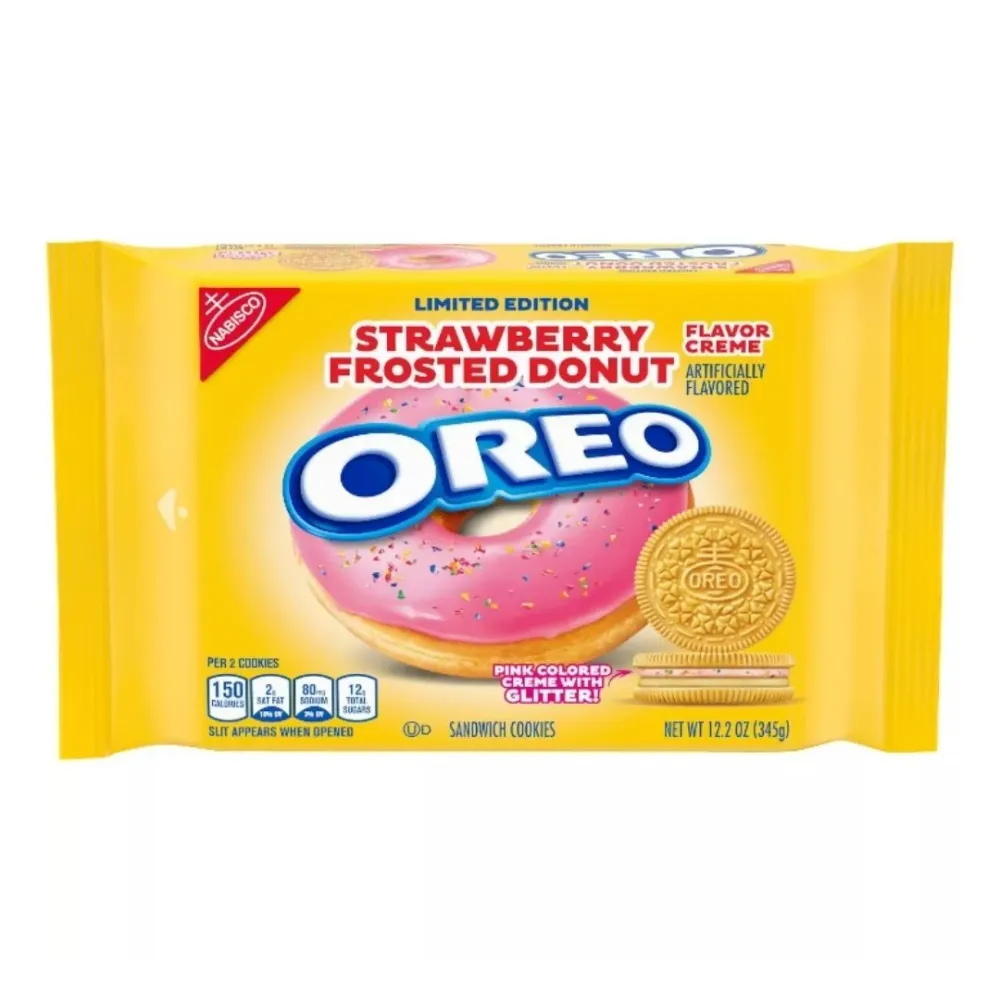 Oreo Strawberry Frosted Donut Limited Edition, biscotti con crema alla fragola