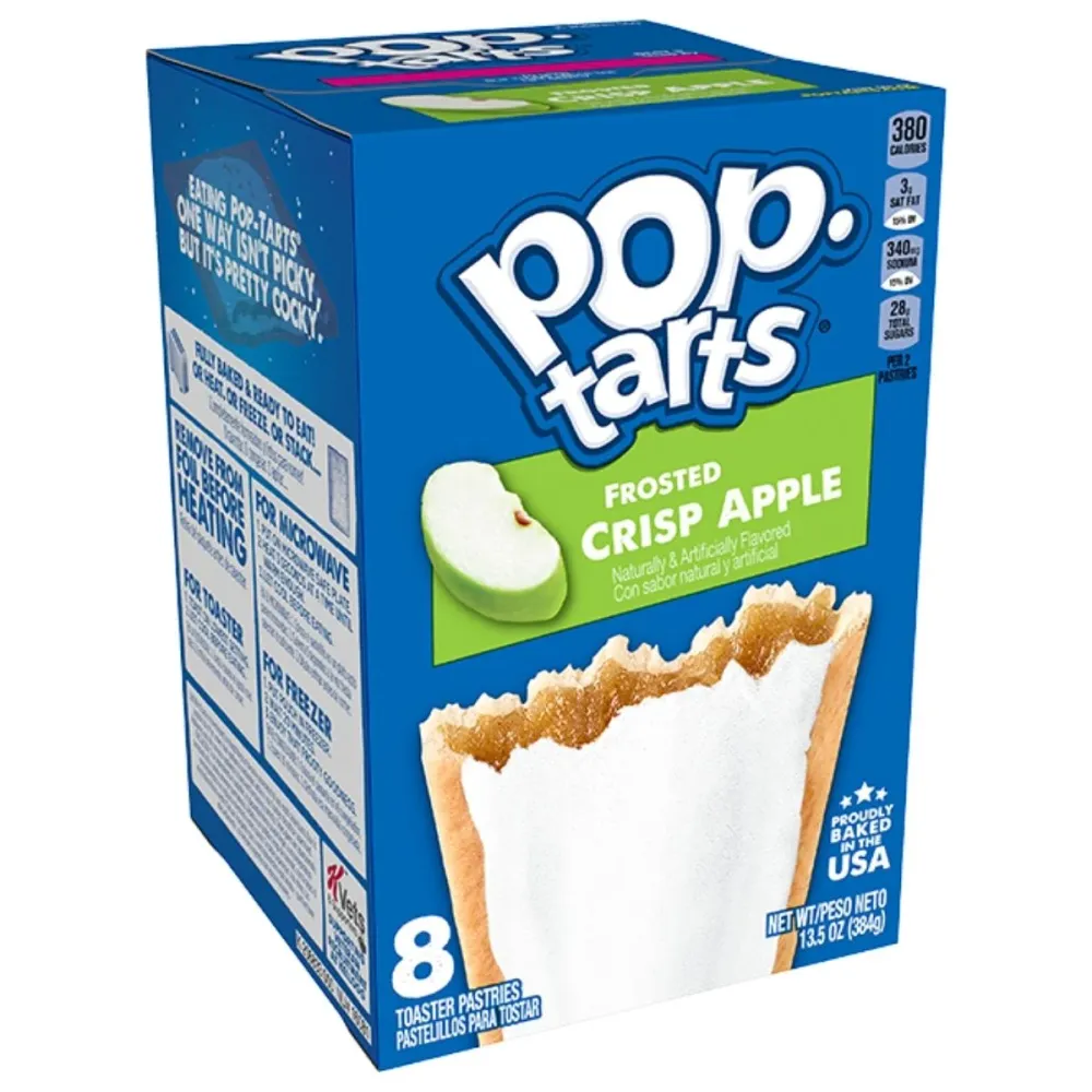 Pop Tarts Frosted Crisp Apple, biscotti ripieni di crema alla mela da 384g (8x48g)