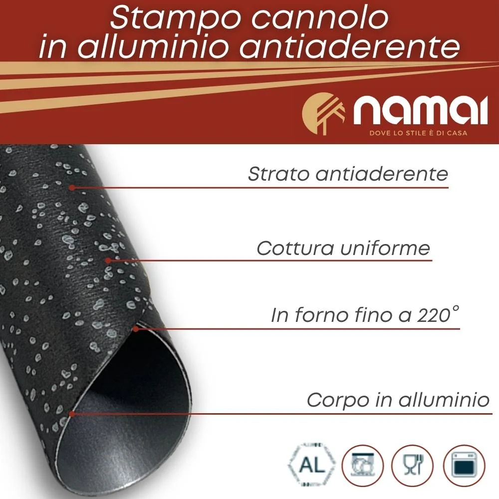 Stampi Per Cannoli Siciliani - 12 pezzi - (7cm x 1,8cm)