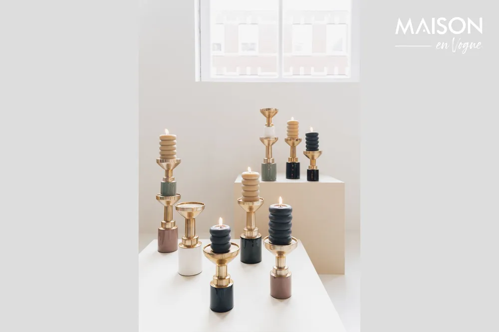 Candeliere alluminio bianco Glam Zuiver - 21cm