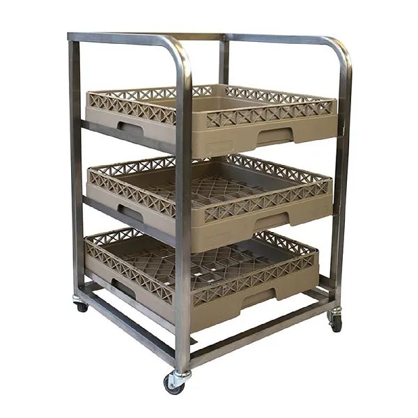 Carrello di servizio con vassoio vetro acciaio inossidabile Craven DN596