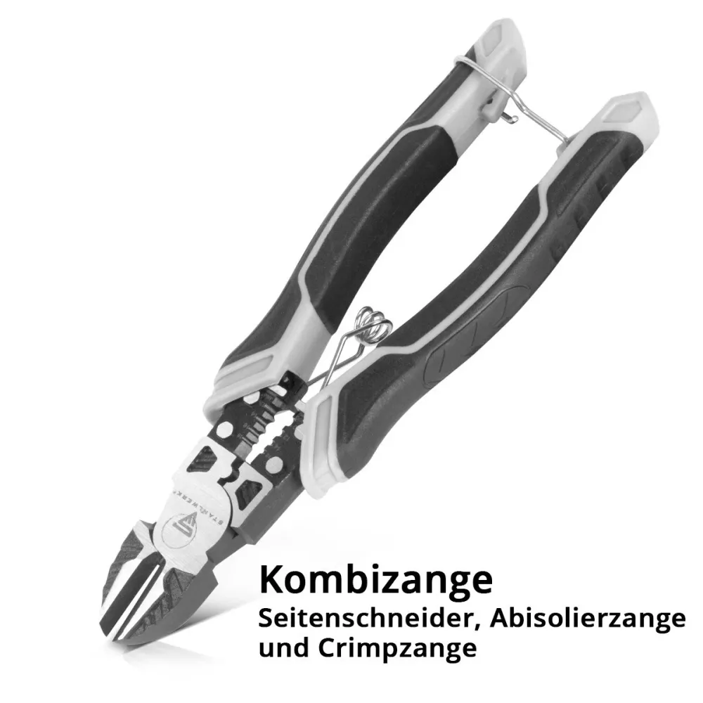 Cutter laterale acciaio | Comodo | Pinze multifunzionali | Abisolierland | Crimpzange confezionato con vanadio cromatico d...