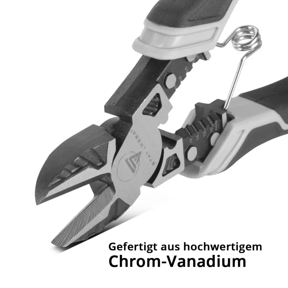 Cutter laterale acciaio | Comodo | Pinze multifunzionali | Abisolierland | Crimpzange confezionato con vanadio cromatico d...