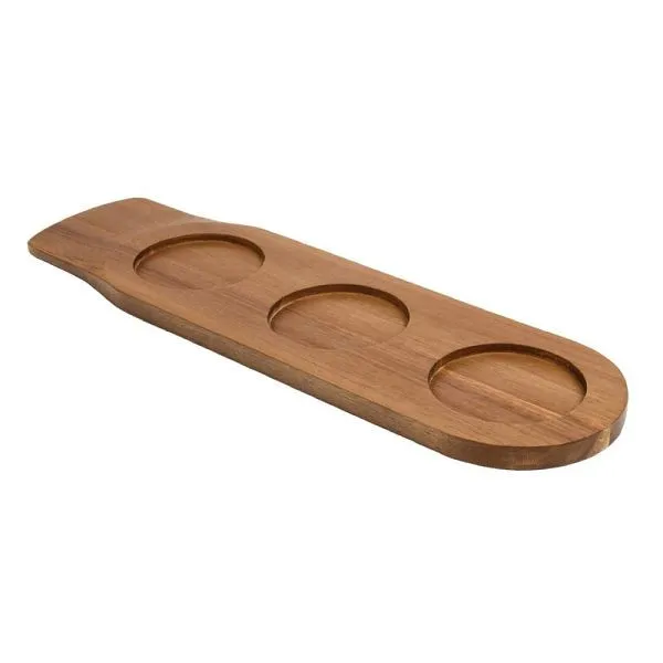 OLYMPIA tagliere legno di acacia con 3 rientranze 14 x 48 cm GF208
