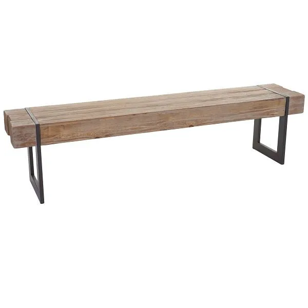 Panca Mendler HWC-A15 panca per sala da pranzo massello rustico legno di abete colore naturale 180 cm 56896