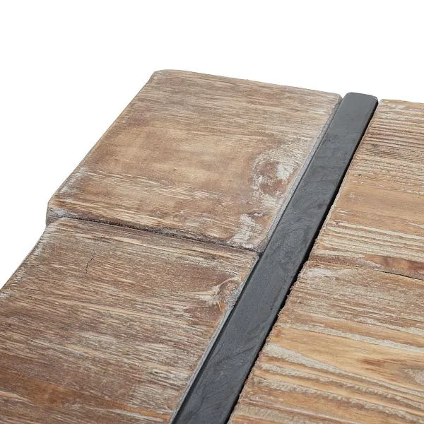 Panca Mendler HWC-A15 panca per sala da pranzo massello rustico legno di abete colore naturale 180 cm 56896