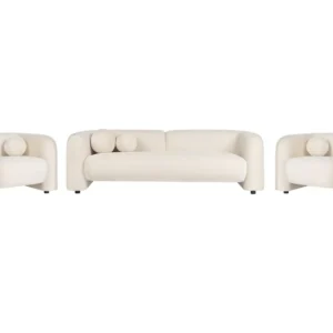 Set da salotto 5 posti velluto bianco infangato LEIREN