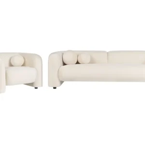 Set da salotto velluto bianco imbrattato 4 posti LEIREN