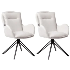 Set di 2 sedie da pranzo tessuto beige trasparente AVELAR