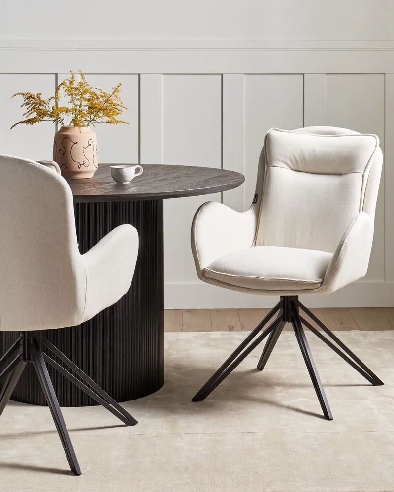 Set di 2 sedie da pranzo tessuto beige trasparente AVELAR