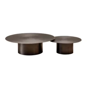Set di 2 tavolini metallo nero Calgary Chehoma - 120cm