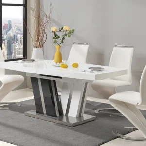 Set tavolo allungabile NOAMI + 4 sedie TWIZY - Bianco