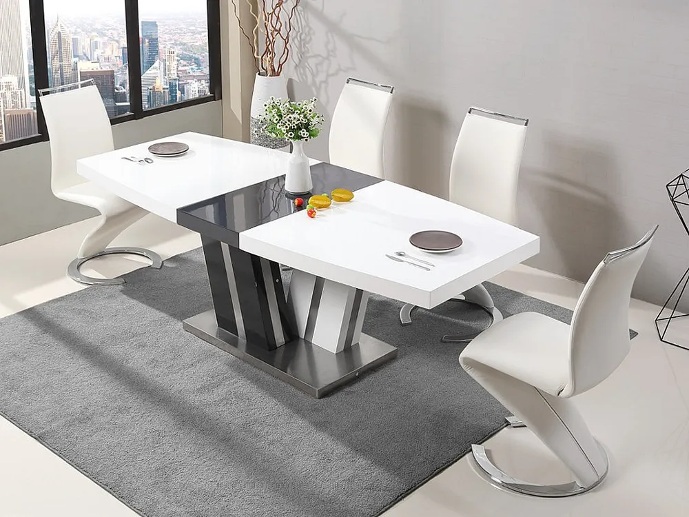 Set tavolo allungabile NOAMI + 4 sedie TWIZY - Bianco