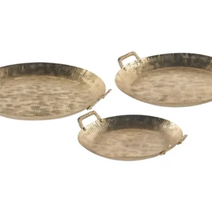 Set di 3 vassoi metallo oro DEORIA