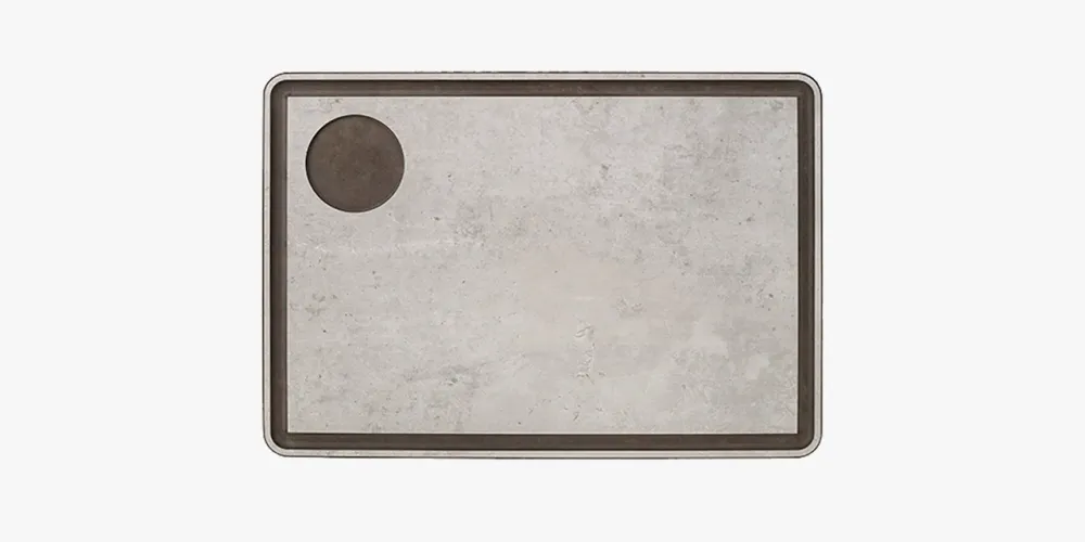 Tagliere bar salsa grigio per servire con canale 330 x 230 mm