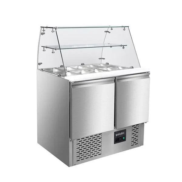 Vaiotec EASYLINE Saladette 700 / 2 posti con attacco vetro quadrato 90x70x129 cm 10018