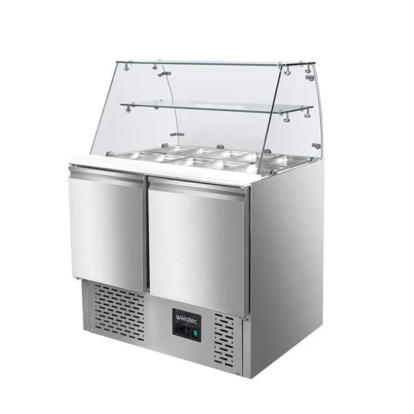 Vaiotec EASYLINE Saladette 700 / 2 posti con attacco vetro quadrato 90x70x129 cm 10018