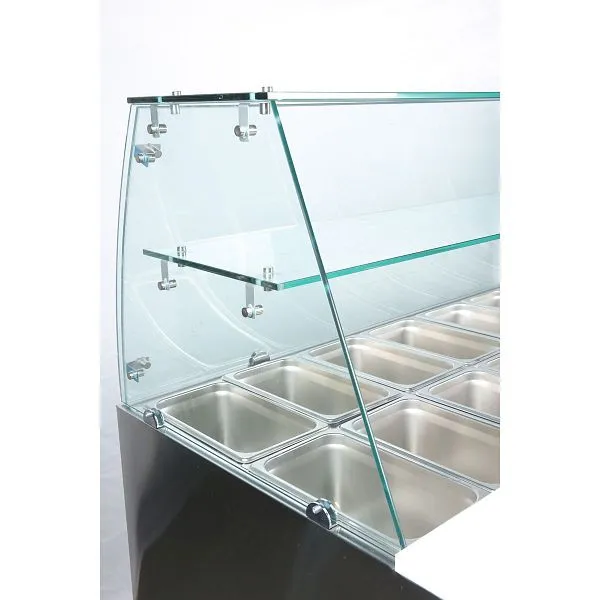 Vaiotec EASYLINE Saladette 700 / 2 posti con attacco vetro quadrato 90x70x129 cm 10018