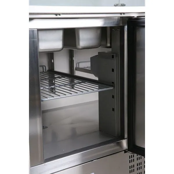 Vaiotec EASYLINE Saladette 700 / 2 posti con attacco vetro quadrato 90x70x129 cm 10018