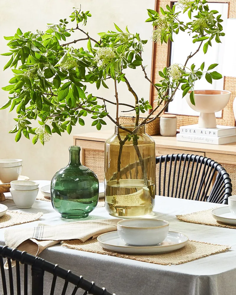 Vaso decorativo PARATHA confezionato mano Vetro Verde