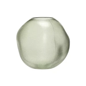 Vaso vetro verde palloncino Hübsch - 21cm