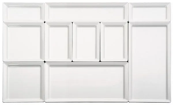 Vassoio APS GN 1/1 -PURE- 53 x 325 cm altezza: 3 cm melamina bianco 83401