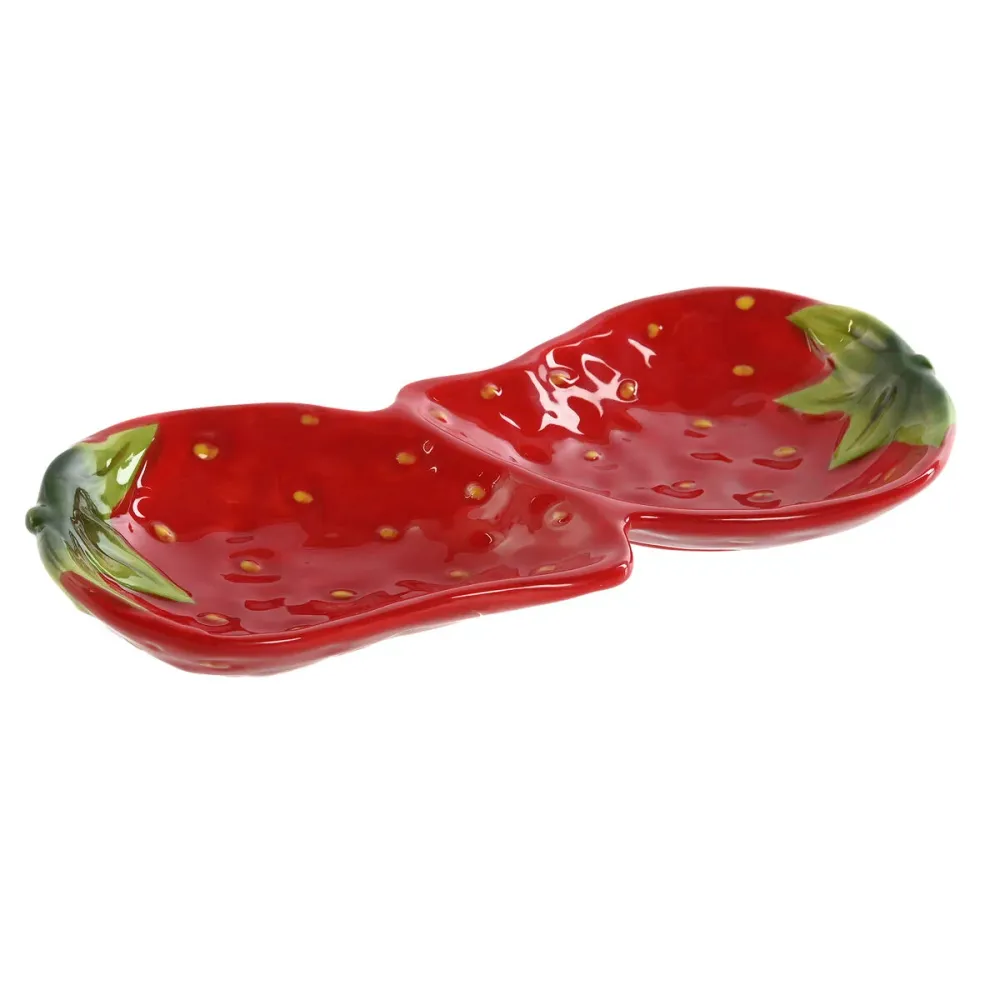 Vassoio per aperitivi Home ESPRIT Rosso Attuale 26 x 12,5 x 3,5 cm