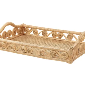 Vassoio rattan trasparente 51 x 39 cm CALAYAN