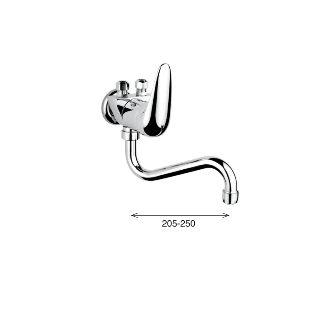 Miscelatore cucina bassa pressione ottone cromato Keller taps