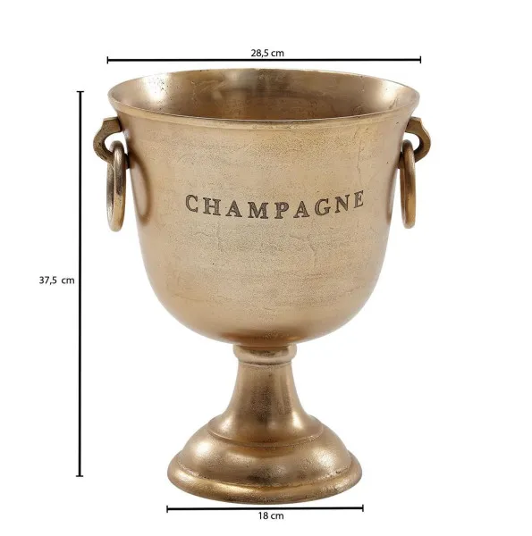Wohnling Raffreddatore per champagne Oro 285 x 375 x 285 cm Raffreddatore per champagne alluminio massiccio Raffreddatore...