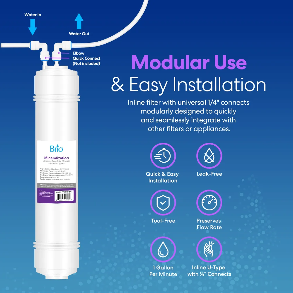 Brio 14" Mineralization Inline 1/4" U-Type Filter