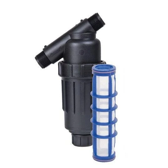 DIG Irrigation - P16-080 - 1 MNPT Polipropilene Screen Filters, w/ Poly Screen & Flush Cap, 80 Mesh
