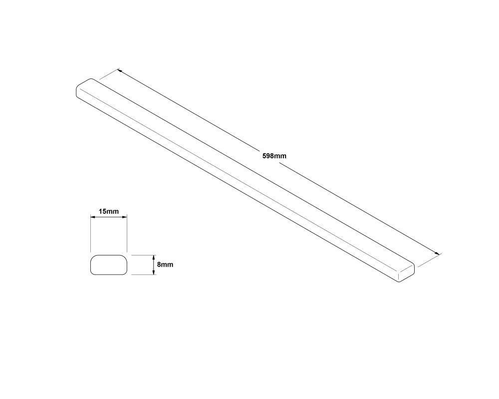 Decorative vetro strip bathroom or kitchen light blue - 1.5 cm 1