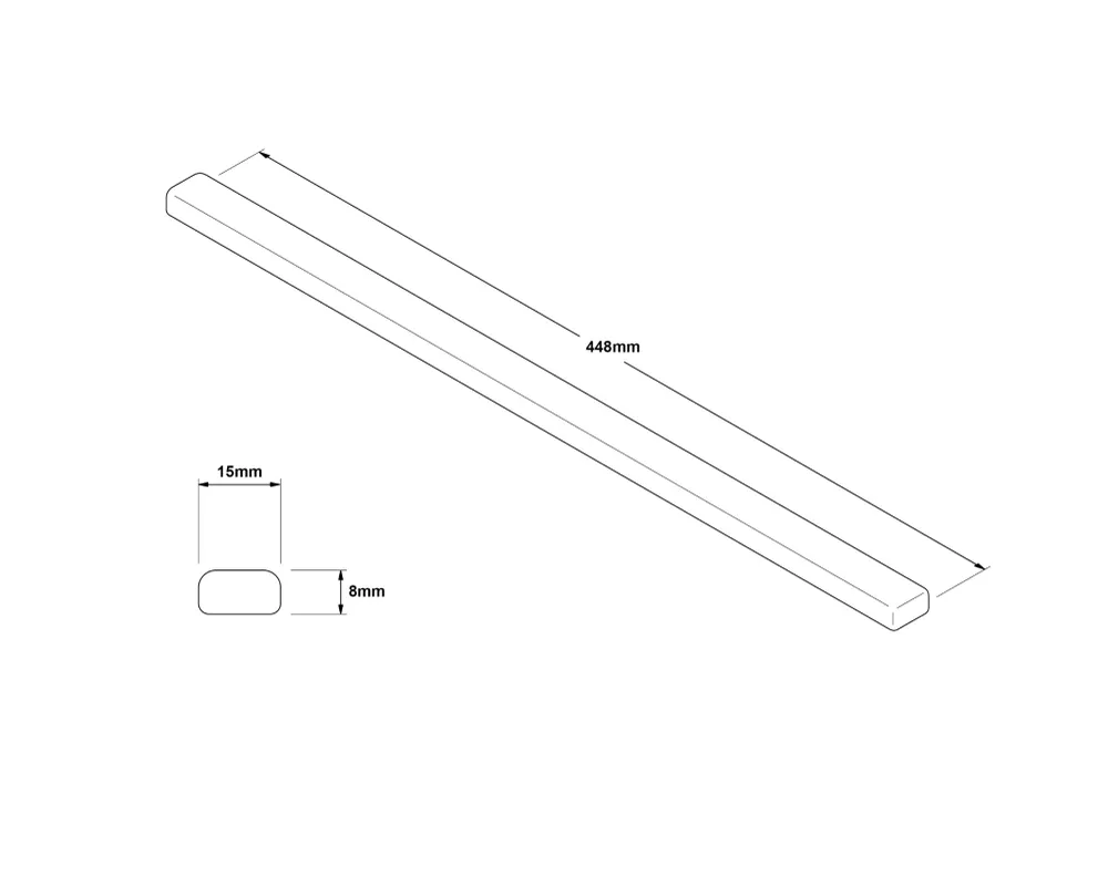Decorative vetro strip bathroom or kitchen light blue - 1.5 cm 1