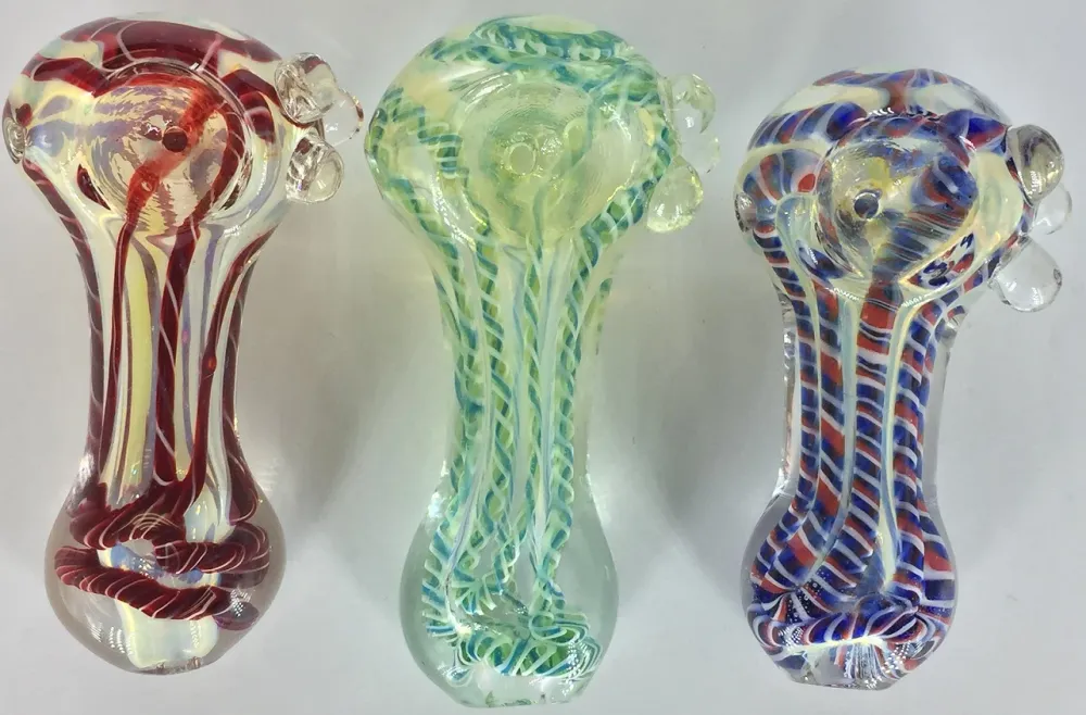 2.5" C.T Fancy Stripe vetro Hand Pipe