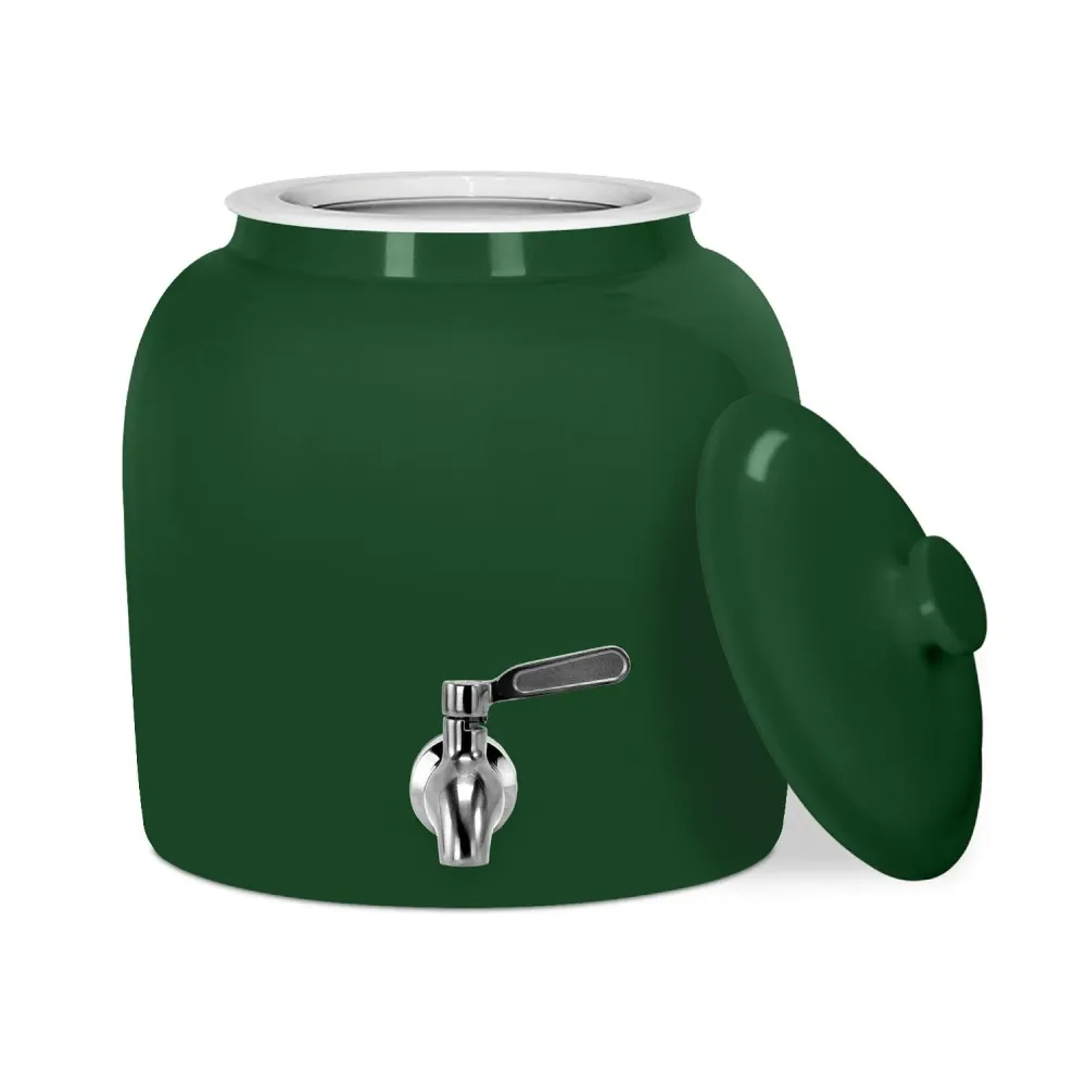 GEO Porcelain Ceramica Crock Water Dispenser - Green