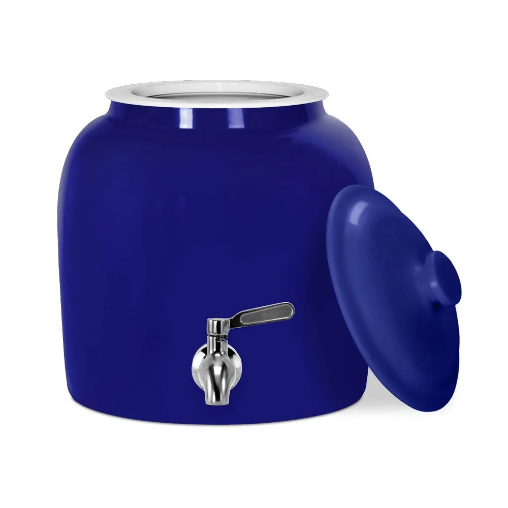 GEO Porcelain Di ceramica Crock Water Dispenser - Blue